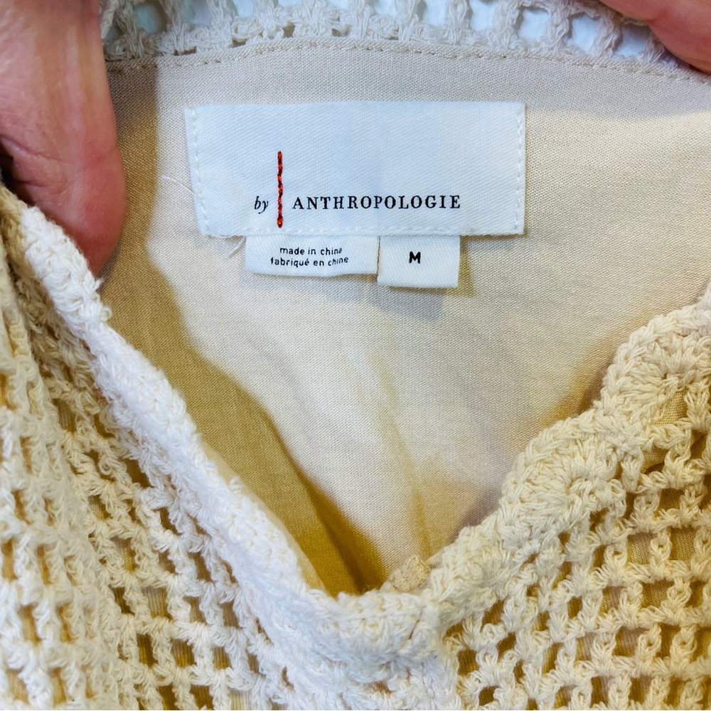 Anthropologie Crochet Halter Sweater Tank Top Cream Color Size Medium - Picture 10 of 12
